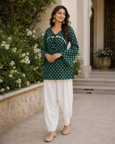 Heritage Pure Cotton Bandhej Print Sleeveless Kurti